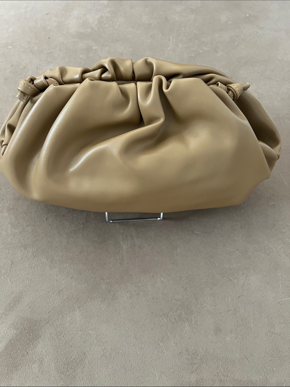 Classic Soft Pouch Designer Inspired Shoulder Bag in Tan